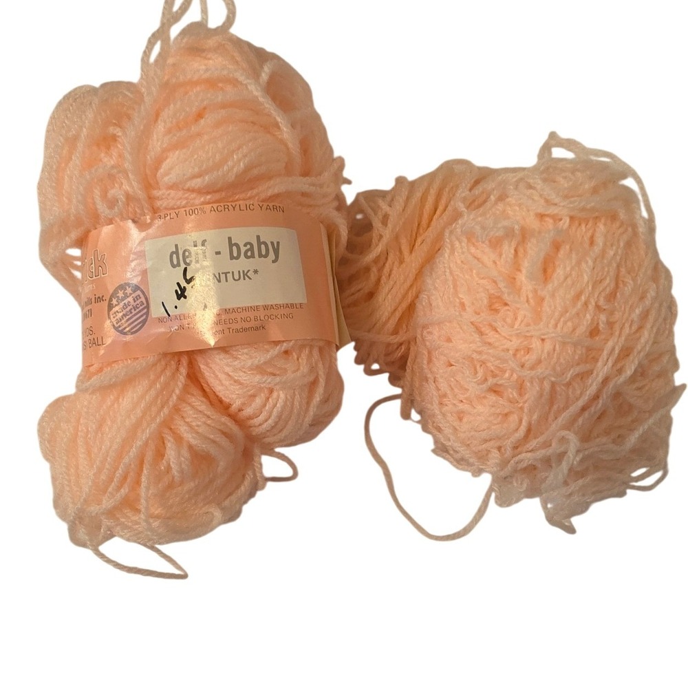 Brunswick Delf-Baby Wintuk Yarn Baby Peach 1209 Lot 6 2419 3-Ply Acrylic Vintage
